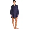 Vilebrequin Solid Linen Shirt Dress In Bleu Marine
