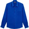 Vilebrequin Solid Linen Shirt In Blue