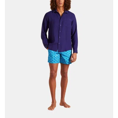Vilebrequin Solid Linen Shirt In Blue