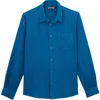 Vilebrequin Caroubis Linen Shirt In Blue