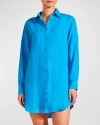 Vilebrequin Solid Linen Tunic In Bleu Hawai