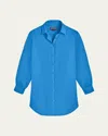 Vilebrequin Solid Linen Tunic In Bleu Jean