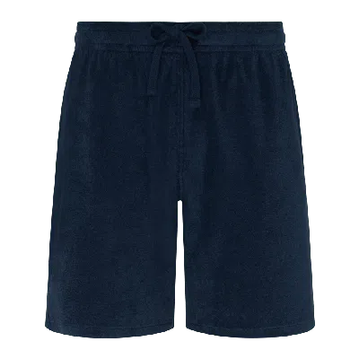 Vilebrequin Solid Organic Terry Bermuda Shorts In Blue