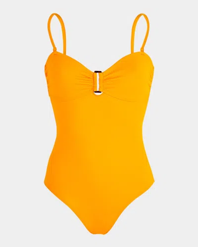 VILEBREQUIN SOLID SCULPT BANDEAU ONE-PIECE SWIMSUIT