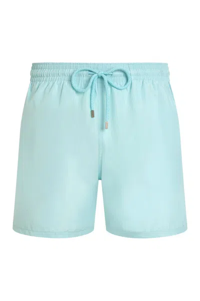 Vilebrequin Solid Swim Shorts With Drawstring And Packable Pouch In Blue