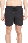 Vilebrequin Man Slim-fit Short-length Recycled Swim Shorts In Black