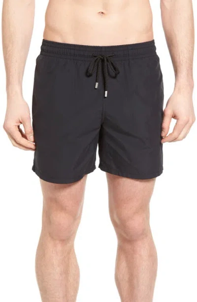 Vilebrequin Man Slim-fit Short-length Recycled Swim Shorts In Black
