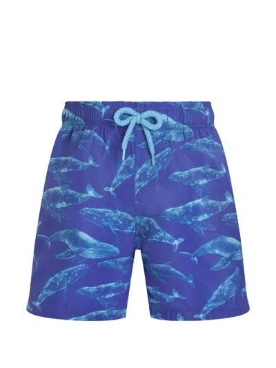 Vilebrequin Kids' Sparkling Whales Swim Shorts In Blue