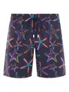 Vilebrequin Disco Stars Stretch Men`s Swim Shorts In Night Blue