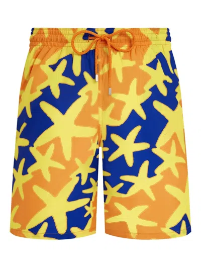 Vilebrequin Starfish Drawstring Swim Shorts In Orange
