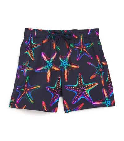 Vilebrequin Kids' Starfish Print Swim Shorts In Blue