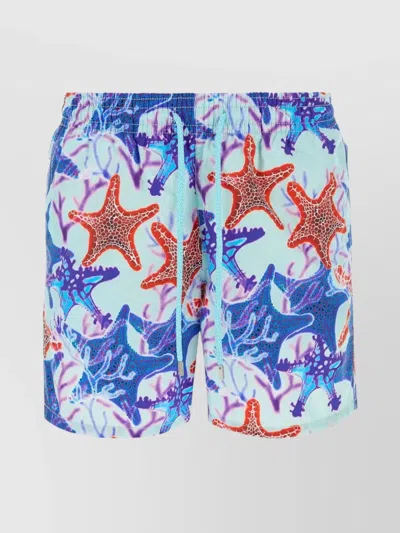 Vilebrequin Stars Printed Nylon Swim Shorts In Thalassa