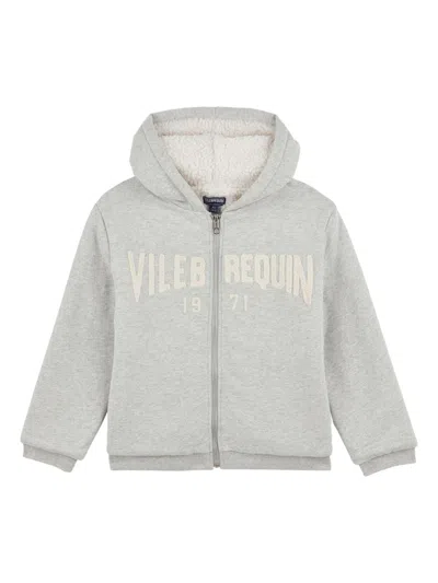 Vilebrequin Kids' Stitched-logo Hoodie In Grey