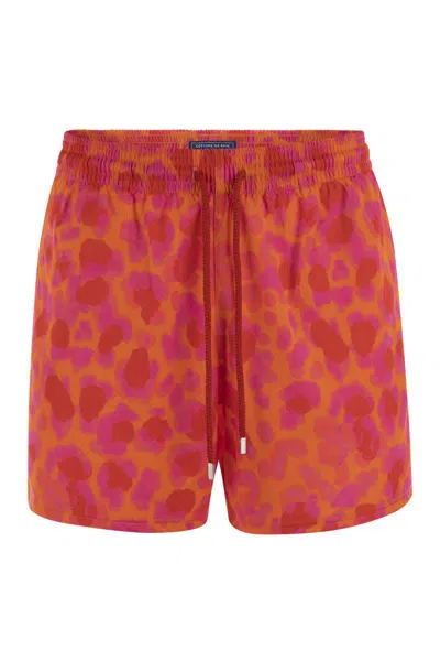 VILEBREQUIN VILEBREQUIN STRETCH BEACH SHORTS WITH PATTERNED PRINT