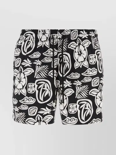 Vilebrequin Stretch Polyester Swimming Shorts With Tahiti Turtles Pattern In Printed