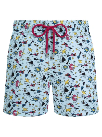 Vilebrequin Stretch Recycled Swim Shorts With Marine Fantasy Print In Multi
