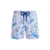 Vilebrequin Stretch Short Swim Shorts Medusa And Shells In Blue