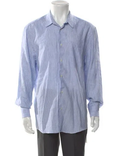 Pre-owned Vilebrequin Striped Long Sleeve Shirt In Blue