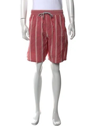 Pre-owned Vilebrequin Striped Swim Trunks W/ Tags In Pink