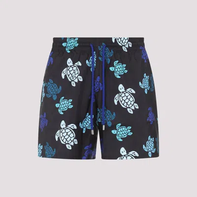 Vilebrequin Recycled Materials Printed Swim Trunks In Black