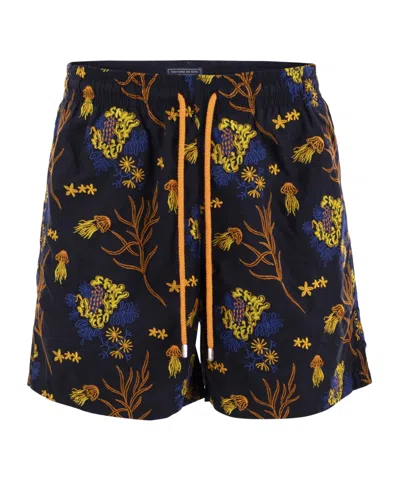 VILEBREQUIN SWIM SHORTS EMBROIDERED FLOWERS