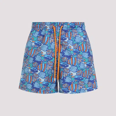 Vilebrequin Fishy Vibes Swim Shorts With Fish Pattern In Blue