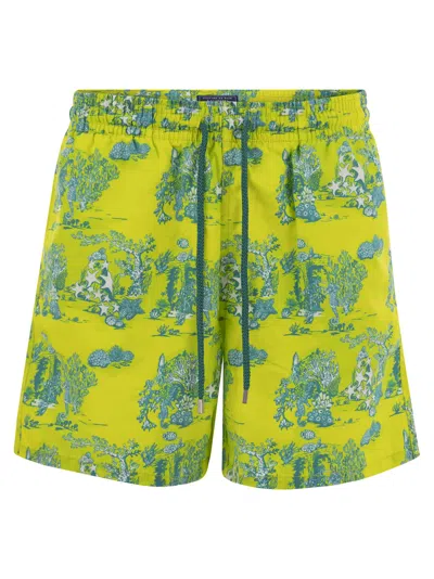 Vilebrequin Swimming Shorts With Seabed In Yellow