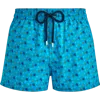 Vilebrequin Mahina Micro Ronde Des Tortues Print 7 Swim Trunks In Blue
