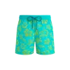 Vilebrequin Ultra-light And Packable Flocked Swim Shorts Tropical Turtle In Blue
