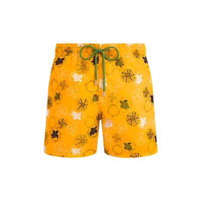Vilebrequin X Mistral Swim Trunks In Carrot Orange