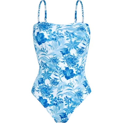 Vilebrequin Tahiti Flowers Jersey One-piece Swimsuit In Blanc