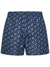 Vilebrequin Micro Turtle Print Moorea Swim Shorts In Blue