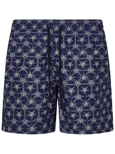 Vilebrequin Star Patterned Beach Shorts In Minuit