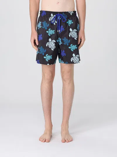 Vilebrequin Recycled Materials Printed Swim Trunks In Black