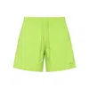 Vilebrequin Recycled Tech Fabric Swim Shorts With Shark Print In Green