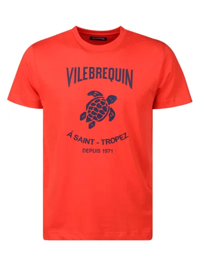 Vilebrequin T-shirt Washed In Rosso Brillante
