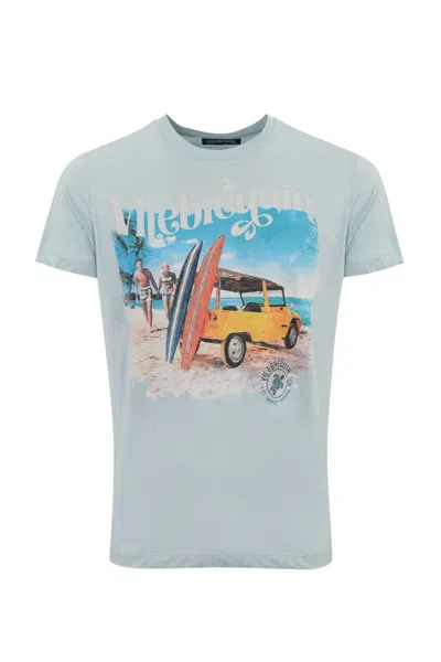 Vilebrequin T-shirt With Print In Azzurro