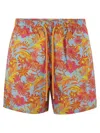 Vilebrequin Moorea Printed Swim Trunks In Orange