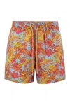 Vilebrequin Moorea Printed Swim Trunks In Orange