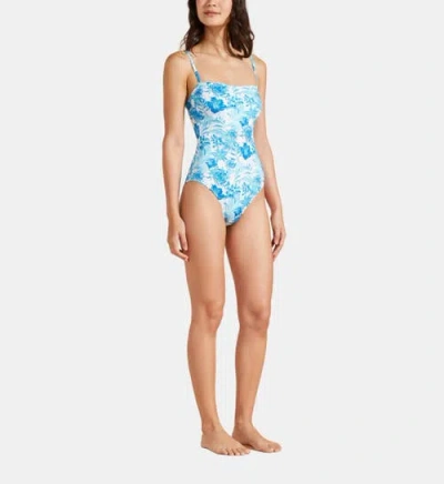 Vilebrequin Tahiti Flowers Jersey One-piece Swimsuit In Blanc