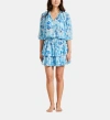 Vilebrequin Tahiti Flowers Ruffles Mini Dress In Blanc