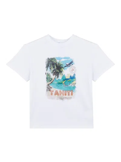 Vilebrequin Kids' Tahiti T-shirt In White