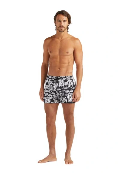 Vilebrequin Tahiti Turtles Stretch Swim Shorts In Noir