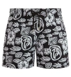 Vilebrequin Stretch Polyester Swimming Shorts With Tahiti Turtles Pattern In Noir