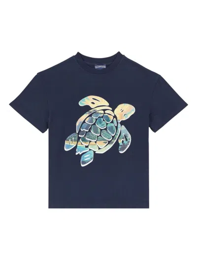 Vilebrequin Kids' Tahiti Turtles T-shirt In Blue