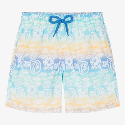 Vilebrequin Teen Boys Blue Tropical Print Swim Shorts