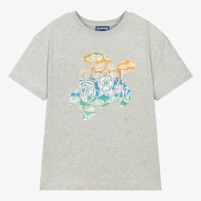 Vilebrequin Teen Boys Grey Turtle Cotton T-shirt