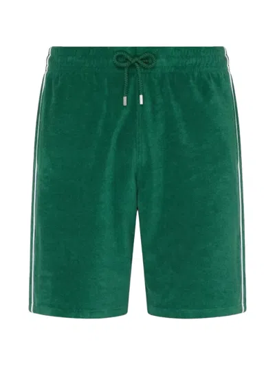 Vilebrequin Terry Drawstring Bermuda Shorts In Green