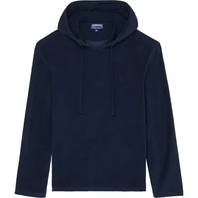 Vilebrequin Terry Long-sleeved Hooded T-shirt In Blue