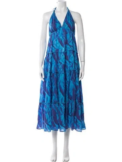 Pre-owned Vilebrequin Tie-dye Print Long Dress In Blue